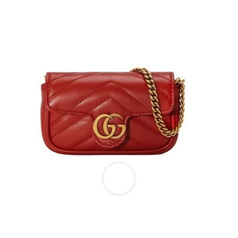 gucci ladies gg marmont chain coin purse in red|gucci marmont purse sale.